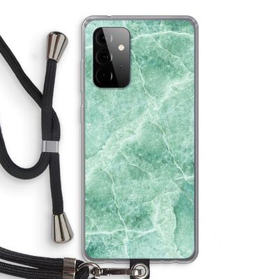 Groen marmer: Samsung Galaxy A72 5G Transparant Hoesje met koord