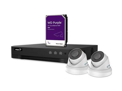 Ip-videobewakingsset 4-kanaals nvr-recorder 2 x witte ip dome-camera 1 tb hd kabels - Velleman