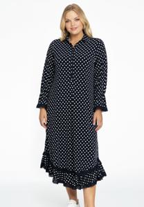 Yoek Jurk met ruches en kant | Blauw | Maat 42/44