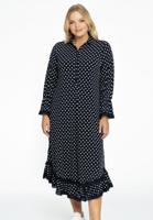 Yoek Jurk met ruches en kant | Blauw | Maat 42/44