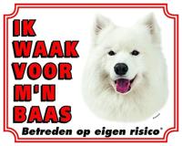 Samojeed Waakbord - Ik waak voor mijn baas Samojeed Waakbord - Ik waak voor mijn baas