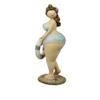 Beeld Dikke Dam - 20 cm - vrouw met zwemband - 20 cm - deco binnen - beeldjes