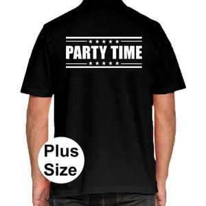 Party time grote maten poloshirt zwart voor heren