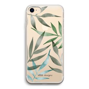 Tropical watercolor leaves: iPhone 7 Transparant Hoesje