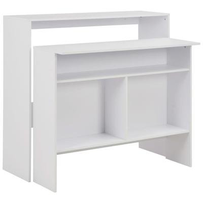 Bartafel met 2 tafelbladen 130x40x120 cm wit