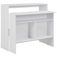 Bartafel met 2 tafelbladen 130x40x120 cm wit