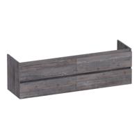 Brauer Joy - Onderkast - 160 cm - met 4 Softclose Lades Greeploos en 2 Sifon Uitsparingen - Driftwood
