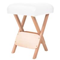 VidaXL Massagekruk met 12 cm dikke zitting inklapbaar wit VidaXL Massagekruk met 12 cm dikke zitting inklapbaar wit