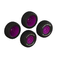 Arrma - Dboots fortress tire set glued (purple) (2 pairs)
