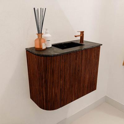 Toiletmeubel Mondiaz Joya Dlux | 51.6 cm | Meubelkleur Ruby | Faye wastafel Lava Wasbak Rechts | 1 kraangat