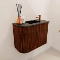 Toiletmeubel Mondiaz Joya Dlux | 51.6 cm | Meubelkleur Ruby | Faye wastafel Lava Wasbak Rechts | 1 kraangat