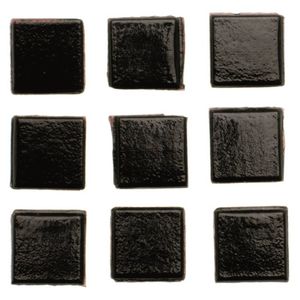 140x stuks vierkante mozaiek steentjes zwart 1 x 1 cm - Mozaiektegel