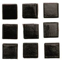 140x stuks vierkante mozaiek steentjes zwart 1 x 1 cm - Mozaiektegel - thumbnail