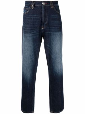 Philipp Plein jean droit Iconic Plein - Bleu