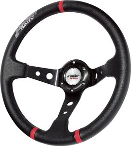 Simoni Racing Sportstuur Gravel 350mm - Zwart Eco-Leder (Deep Dish) SRGVL35P