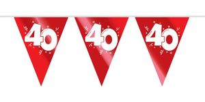 Vlaggenlijn 40 Jaar Robijn Rood - 10 Meter