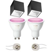 Philips Hue Opbouwspot Set GU10 - Mat Zwart/Wit - Bluetooth & Ambiance
