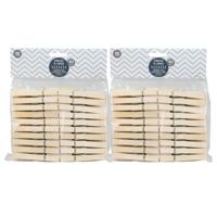 Urban Living Basic plus Size wasknijpers - 80x - bamboe hout - 8 cm - was ophangen