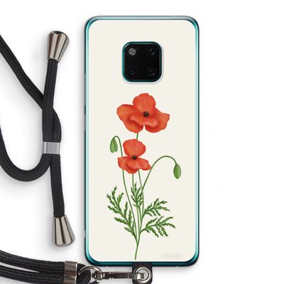 Red poppy: Huawei Mate 20 Pro Transparant Hoesje met koord