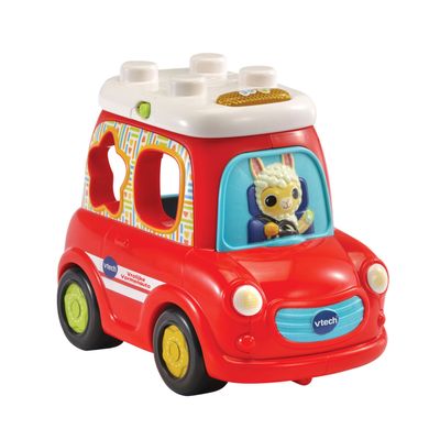Vtech vrolijke vormenauto 25 cm rood 5-delig