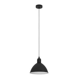 EGLO Priddy Hanglamp - E27 - Ø 30,5 cm - Zwart|Wit - Staal