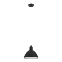 EGLO Priddy Hanglamp - E27 - Ø 30,5 cm - Zwart|Wit - Staal