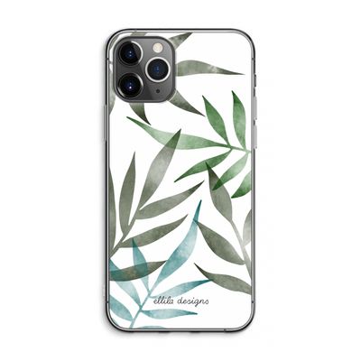 Tropical watercolor leaves: iPhone 11 Pro Max Transparant Hoesje