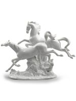 Lladró figurine chevaux 30 cm - Blanc