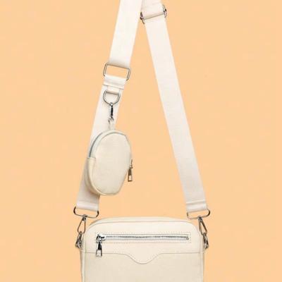 Bon&Bon Beige Schoudertas Heren - Kunststof Leder met Mini Portemonnee