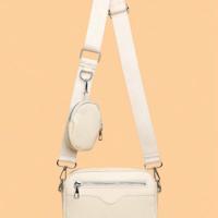 Bon&Bon Beige Schoudertas Heren - Kunststof Leder met Mini Portemonnee