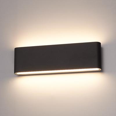 Dallas XL LED Wandlamp Zwart - 24 Watt 1350lm - IP54 Waterdicht - 3000K Warm Wit - Dimbaar - Binnen en buitenlamp - Up & Down light - Modern