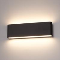 Dallas XL LED Wandlamp Zwart - 24 Watt 1350lm - IP54 Waterdicht - 3000K Warm Wit - Dimbaar - Binnen en buitenlamp - Up & Down light - Modern