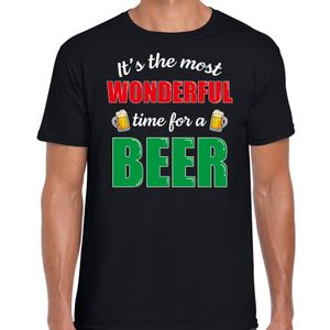 Wonderful beer fout Kerst bier t-shirt zwart voor heren