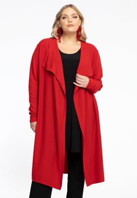 Yoek Vest met gedrapeerde hals cashmere | Rood | Maat 46/48