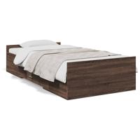 Bedframe met lades bewerkt hout bruin eikenkleur 75x190 cm