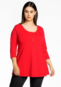 Yoek Tuniek flare fit knopen | Rood | Maat 58/60