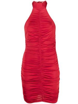 Noire Swimwear robe coute froncée à dos-nu - Rouge