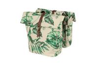 Basil ever-green dubbele fietstas, gerecycled pet, waterkerende vouwsluiting, unisex, fiets, sandshell beige