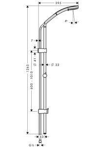 Hansgrohe Croma Glijstangset 105cm. M/croma 100 Multi Handdouche Chroom