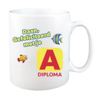 Zwemdiploma A mok met naam (wit)