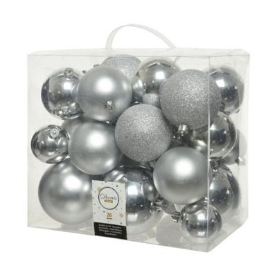 Kerstballen Decoris Zilverkleurig Glanzend (26 Onderdelen)