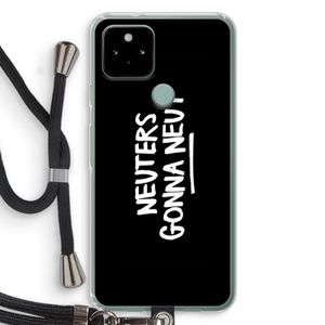 Neuters (zwart): Pixel 5 Transparant Hoesje met koord
