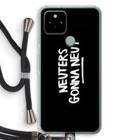 Neuters (zwart): Pixel 5 Transparant Hoesje met koord