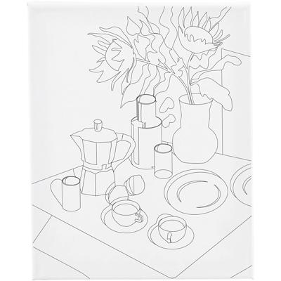 Creativ Company Schildercanvas met print, ontbijttafel, d: 1,6 cm, afm 24x30 cm, 360 gr, 1 stuk