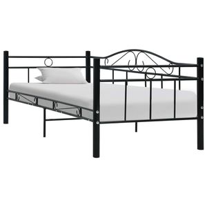 Bedframe metaal zwart 90x200 cm