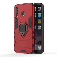 PC + TPU schokbestendige beschermhoes met magnetische ring houder voor Galaxy M30 (rood)