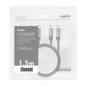 LogiLink CA1203 audio kabel 1,5 m 2 x RCA Zwart