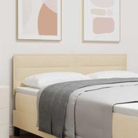 LED Hoofdbord met LED-striplichten Crème 144 cm Polyester