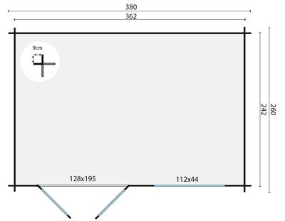 Blokhut - Tuinhuis Ulmod | 28 mm | bruin geïmpregneerd