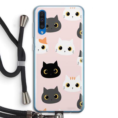 Katten: Samsung Galaxy A50 Transparant Hoesje met koord